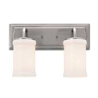 Winston Porter Cillean 15.2 Inch 2 Light Vanity Light With Opal Glass In Textured Black