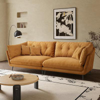Crafts Design Trade 86.61" Deep Yellow 100% Polyester Standard Sofa