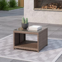 Latitude Run® Amberson Fully Assembled Square Coffee Table With Tempered Glass