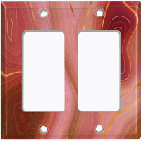WorldAcc Metal Light Switch Plate Outlet Cover (Marble Earth Strata Red Pink Swirl - Single Toggle)
