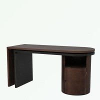 hanada Modern Rotating L Shaped Desk with 1 Cabinet and Open storage
