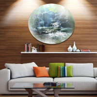 Made in Canada - Design Art 'Fantastic Waterfall in Mexico Jungle' Photographic Print on Metal