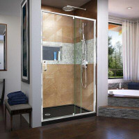DreamLine Flex 44" W x 72" H Pivot Semi-Frameless Pivot Shower Door with Clearmax Technology