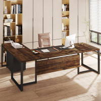Latitude Run® Wieze 70.87'' W L-Shaped Executive Desk with and Cabinet