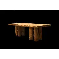 Millwood Pines Amias Stump Base Solid Wood Dining Table