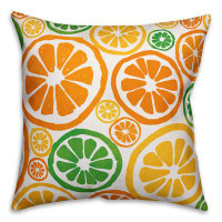 East Urban Home Bright Citrus Pattern Indoor / Outdoor Pillow