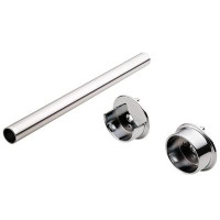 Rebrilliant TAG Hardware 1 5/16" Diameter Round Closet Rod with End Supports (POLISHED CHROME, 29 3/4")