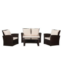 GZMWON 4-Pieces Outdoor Patio Furniture Set