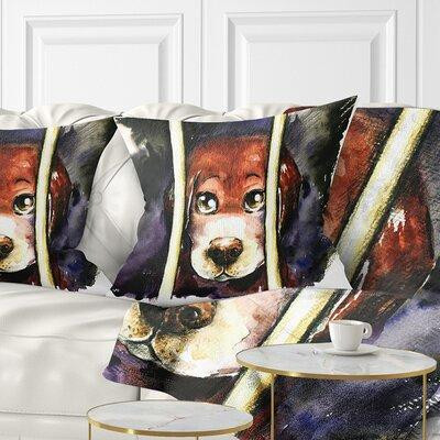 The Twillery Co. Abstract Sad Dog in Animal Shelter Pillow in Bedding