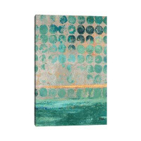 East Urban Home Dots On Teal - Wrapped Canvas Print