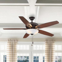 Lark Manor 52" Aoibhi 5 - Blade Standard Ceiling Fan with Pull Chain and Light Kit Included