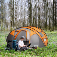 Camping Tent 103.7" L x 86.6" W x 48.4" H Orange