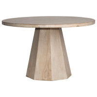 Birch Lane™ Tasse 48-inch Round Reclaimed Pine Light Wash Pedestal Dining Table