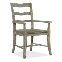 Hooker Furniture Alfresco Ladder Back Arm Chair in Grey
