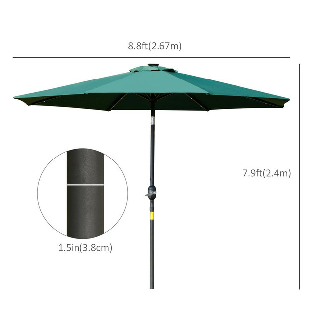 Patio Umbrella 8.8' x 8.8' x 7.8' Green in Patio & Garden Furniture - Image 3