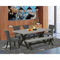 Winston Porter Congerville 6 - Person Rubberwood Solid Wood Dining Set