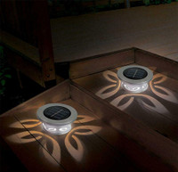 IDEAWORKS® DECORATIVE OUTDOOR SOLAR-POWERED CAST LIGHTS FOR YOUR LAWN, SIDEWALK, ETC! Only $12.95 for a set of 2!