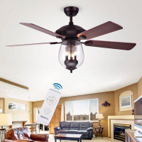 Red Barrel Studio 52" Baldy 5 - Blade Ceiling Fan with Light Kit Included