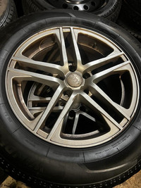 SET OF FOUR USED AUDI REPLICA WHEELS 5X112 MOUNTED WITH 235 / 65 R17 WINTER FORCE ICE AND SNOW TIRES !!
