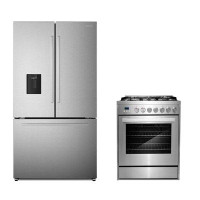 Cosmo Cosmo 2 Piece Kitchen Appliance Package with French Door Refrigerator , 30'' Gas Freestanding Range