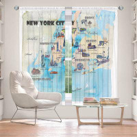East Urban Home Lined Window Curtains 2-panel Set for Window Size by Markus - New York Tourist 2
