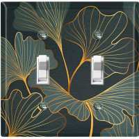 WorldAcc Metal Light Switch Plate Outlet Cover (Green Lily Plant Leaves Paint Print - Single Toggle)