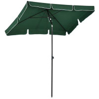 Arlmont & Co. 6.5x4ft Rectangle Patio Umbrella Aluminum Tilt Adjustable, Beige