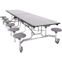National Public Seating 121'' x 59'' High Pressure Laminate Rectangular Stool Cafeteria Table