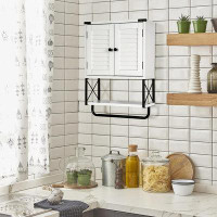 Winston Porter Bathroom Medicine Wall Cabinet, 22.6” X 15.5” X 7.17” Small Bathroom Hanging Storage Cabinets With Louvre