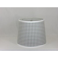Gracie Oaks Gray and White Check Cotton Drum Lamp Shade ( Spider )