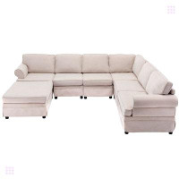 Red Barrel Studio Customizable Fabric Cushion Modular Sofa