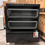 Global 3 Drawer Lateral Filing Cabinet – Black – Full Pull Handles in Desks in Kitchener Area - Image 2