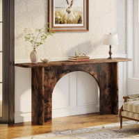 Millwood Pines 63" Wood Farmhouse Sofa Console Table For Entryway