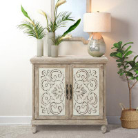 Langley Street Marlie 2-Door Distressed Farmhouse Accent Cabinet