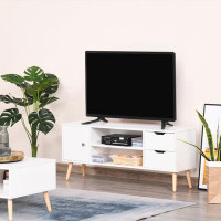 George Oliver TV Stand For Tvs Up To 50" Flat Screen, TV Cabinet With Storage Shelves, 2 Drawers And Cable Hole, Modern