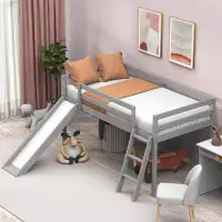 Betterhood Lit mezzanine bas simple avec glissoire et échelle pour enfants / tout-petits Betterhip