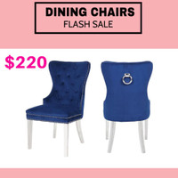 Tufted Dining Chair with Silver Base on Sale !!