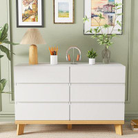 Wade Logan Arneisha Modern Wood 6-Drawer Double Dresser