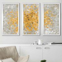 Ebern Designs "Summer Blocks with Grey" Acrylic Set of 3 Print on Acrylic