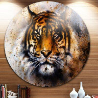 Design Art 'Tiger Collage with Rust Design' Graphic Art Print on Metal