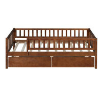 Red Barrel Studio Twin Size Daybed Wood Bed With Two Drawers