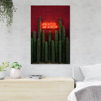 Foundry Select Mexico Mi Amor And Cactus Plants - 1 Piece Rectangle Graphic Art Print On Wrapped Canvas
