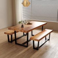 Millwood Pines 60 inch Solid Wood Dining Table Set for 4 to 6