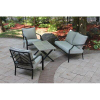 Red Barrel Studio Fajr 4 Piece Complete Patio Set with Cushions