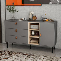 Latitude Run® Todaydecor Only Pick Up Modern sideboard with three drawers, one door and 3 open shelves