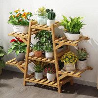 Arlmont & Co. Kris Bamboo Plant Shelf Stand 7 Tier for Indoor and Outdoor Use