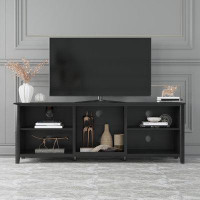 Farm on table TV Stand Storage Media Console Entertainment Centre,Tradition Black