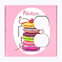 WorldAcc Metal Light Switch Plate Outlet Cover (Macaron Love - Single Toggle Single Duplex)