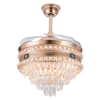 House of Hampton 42 Inch Crystal Ceiling Fan Light With Remote Control