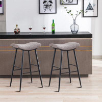 George Oliver Fashion style upholstered linen fabric bar stool with metal frame for kitchen